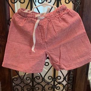 Boys gingham swim shorts. EUC
